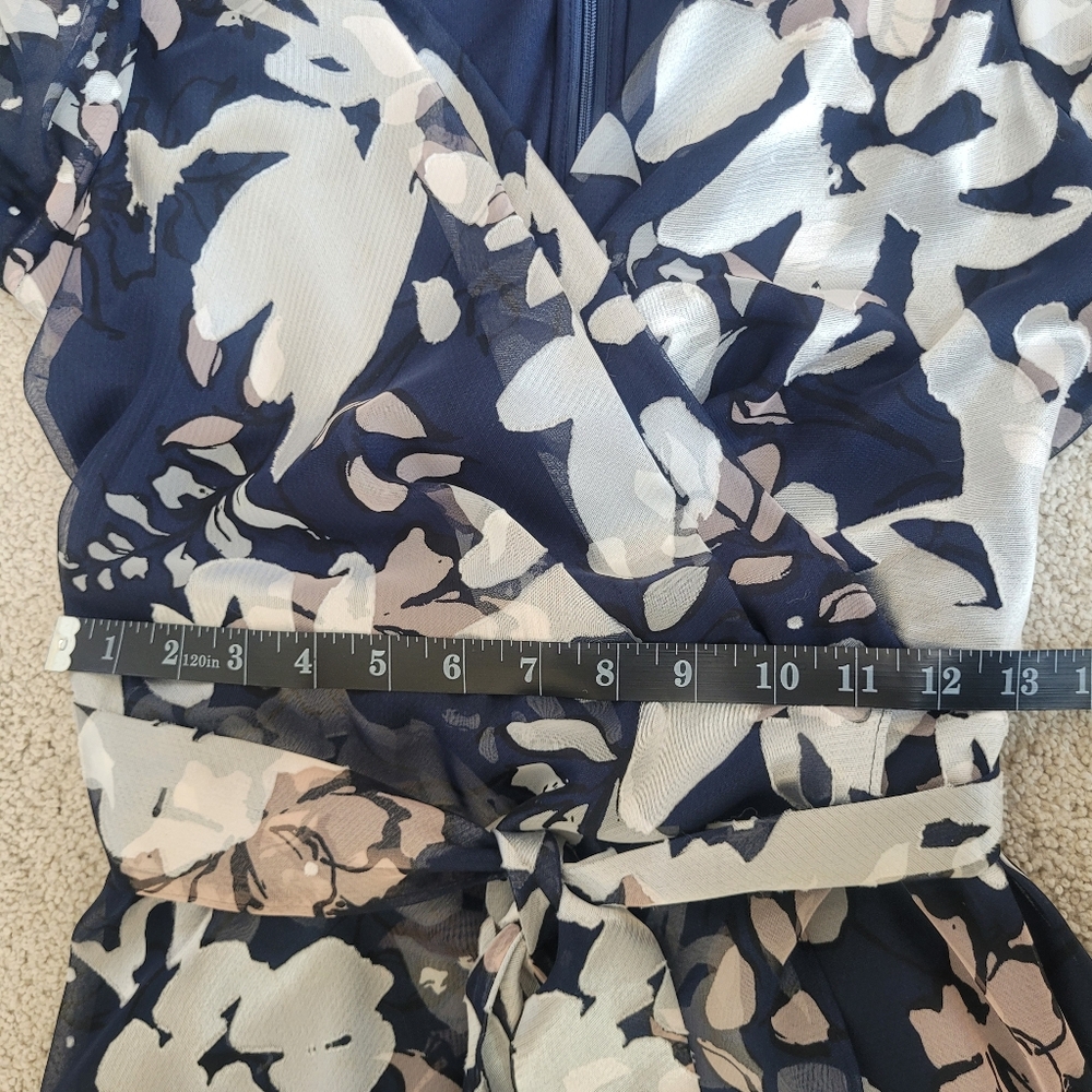 Like New DKNY Floral Sheer Layered Midi Dress Size 4 - Picture 7 of 11